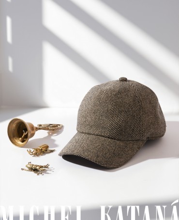 Кепка с козырьком, Бейсболка Мужская-Унисекс TWEED GLASGOW LATE MIST из твида (Плотная Костюмно-Блейзерная ШЕРСТЬ) TWEED.6-GLASGOW/LATE.MIST